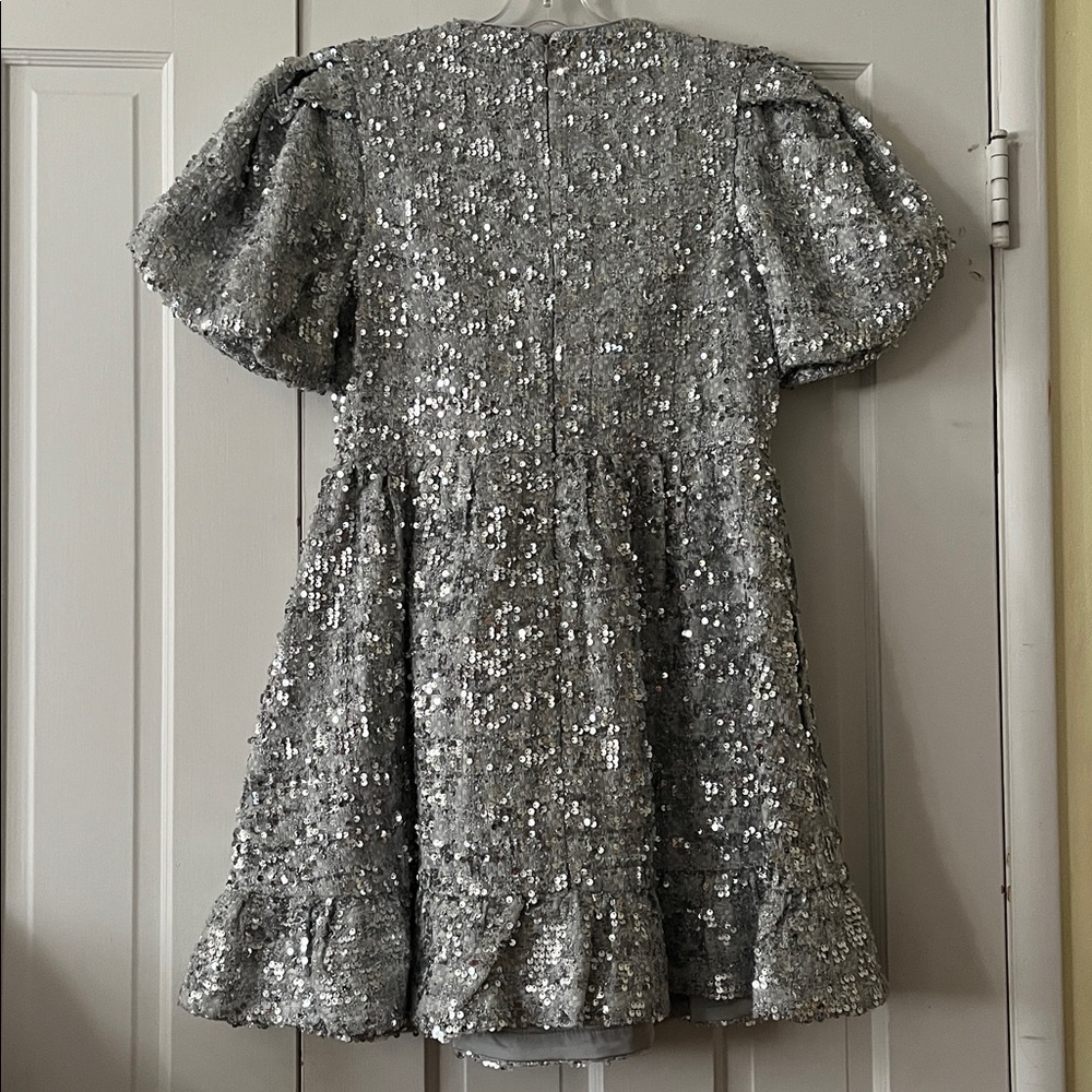 NWT English Factory SEQUIN TWEED TIERED MINI DRESS - Picture 8 of 9